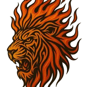 Fiery Lion Design #1109 | Free PNG Download