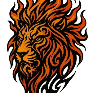 Fiery Lion Design #7576 | Free PNG Download