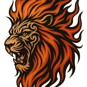 Fiery Mane Lion #9705 | Free PNG Download