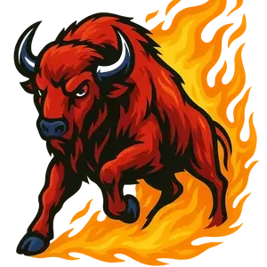 Flaming Team Buffalo #2003 | Free PNG Download