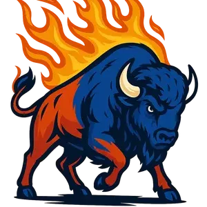 Flaming Team Buffalo #9196 | Free PNG Download