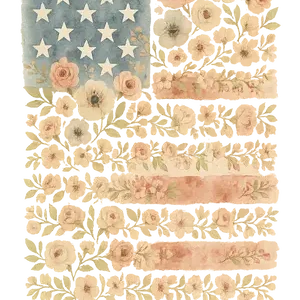 floral-american-flag Floral American Flag #9725 | Free PNG Download