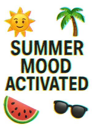 Glitchy Summer Emojis #8302 | Free PNG Download
