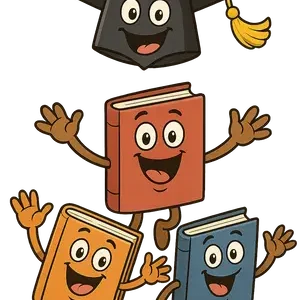 Joyful Books Flying #6147 | Free PNG Download