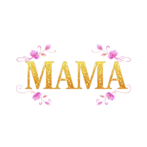 Mama Gold Foil Lettering With Sparkles Pink Glow Effect And #8710 | Free PNG Download