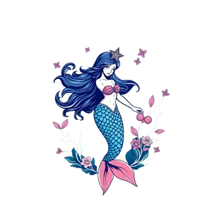 Mermaid Themed Shirt Design Fantasy And Ocean Vibe #2671 | Free PNG Download