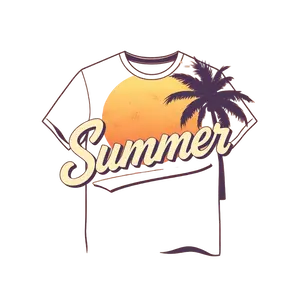 Retro Summer T Shirt Design Faded Look Warm Tones #3427 | Free PNG Download
