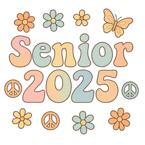 Senior 2025 Retro Vibe #8225 | Free PNG Download