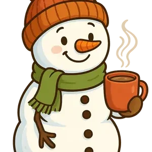 Snowman Sips Cocoa #1571 | Free PNG Download