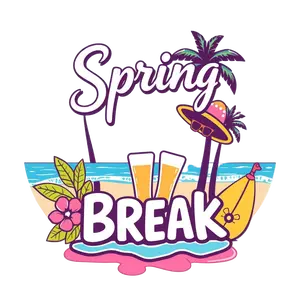 Spring Break Shirt Design Playful And Tropical Style No #9040 | Free PNG Download