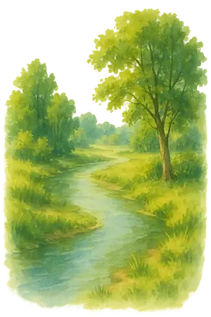 Summer River Serenity #4233 | Free PNG Download