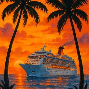 Tropical Sunset Voyage #8614 | Free PNG Download