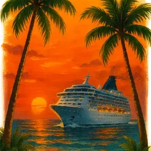 Tropical Sunset Voyage #9721 | Free PNG Download